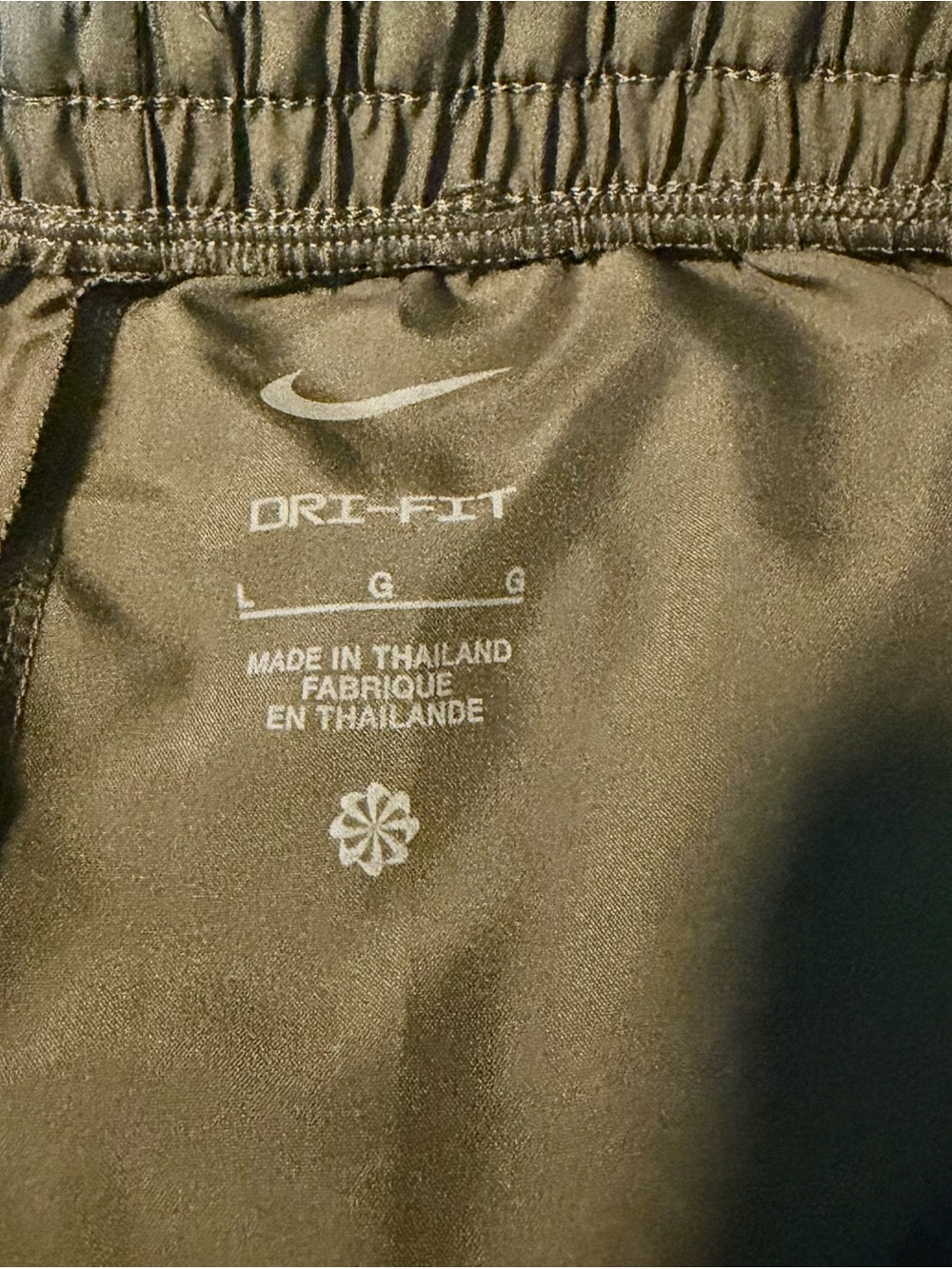 Nike Olive Green Athletic Shorts, Youth Large - Picture 2 of 2